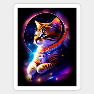 Galaxy Mystical Cat Coloful Sticker